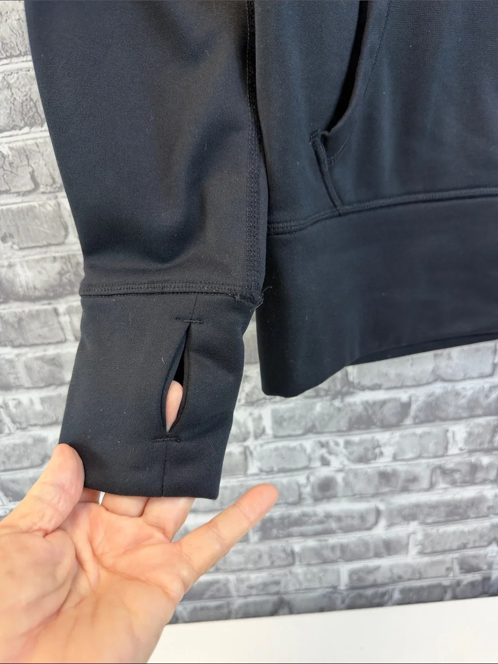 Nike Black Crewneck Hoodie with Gold Swoosh